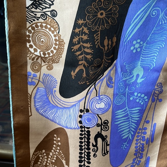 Oblong Sally Gee Silk Scarf Vintage - Picture 6 of 14